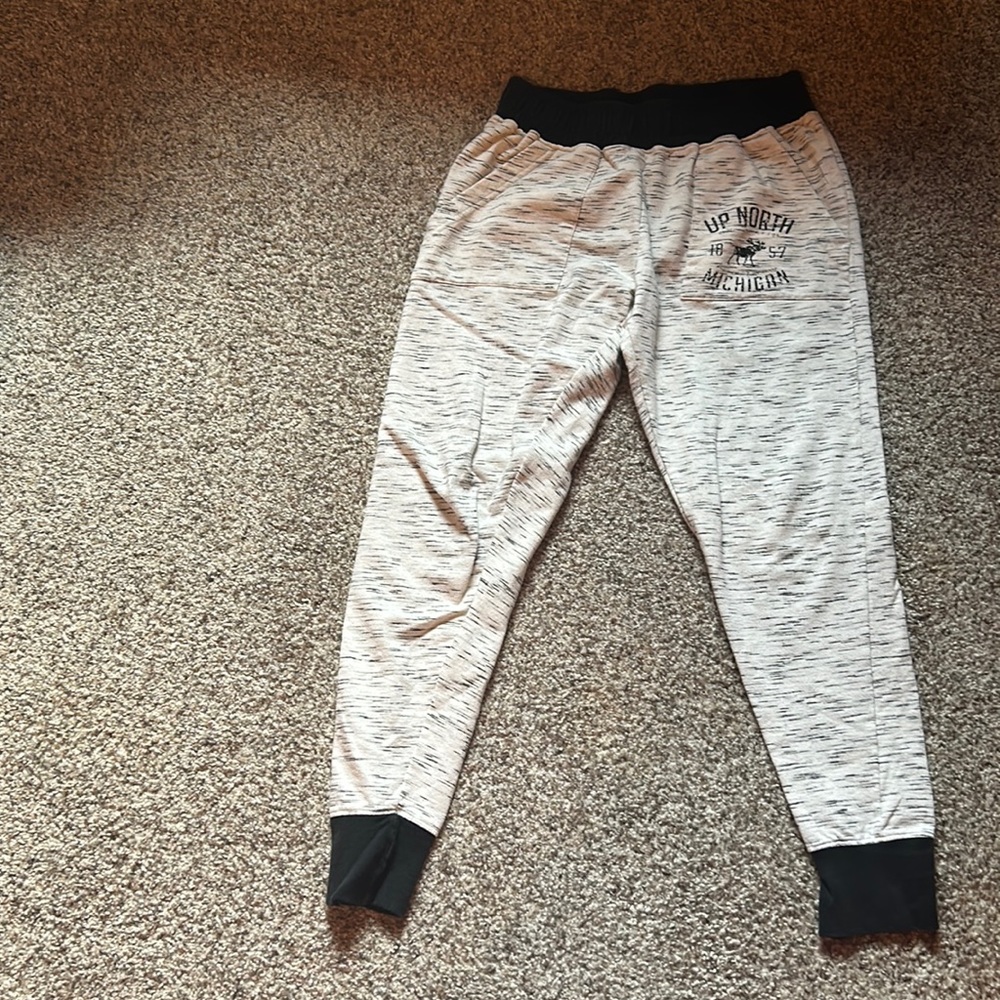 White/ Black Up North Michigan Joggers